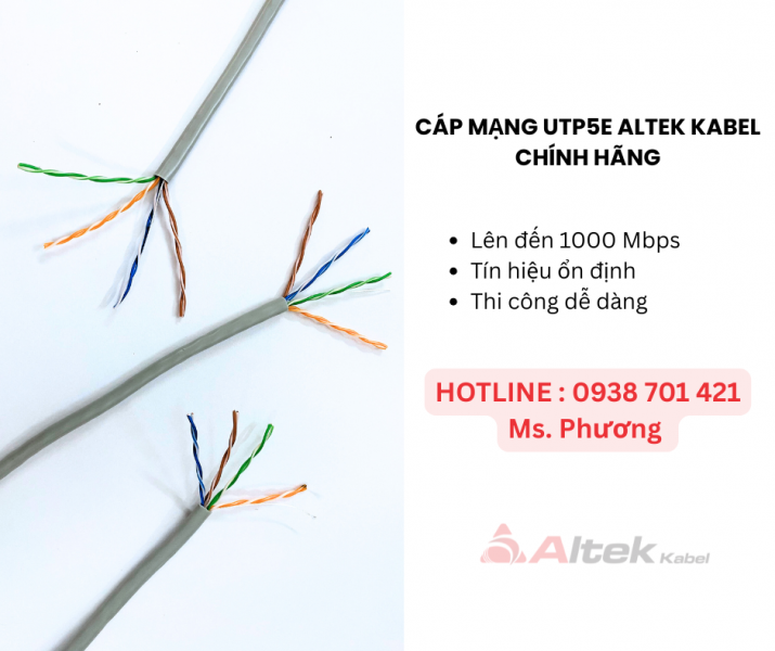 CÁP MẠNG UTP5E ALTEK KABEL CHÍNH HÃNG