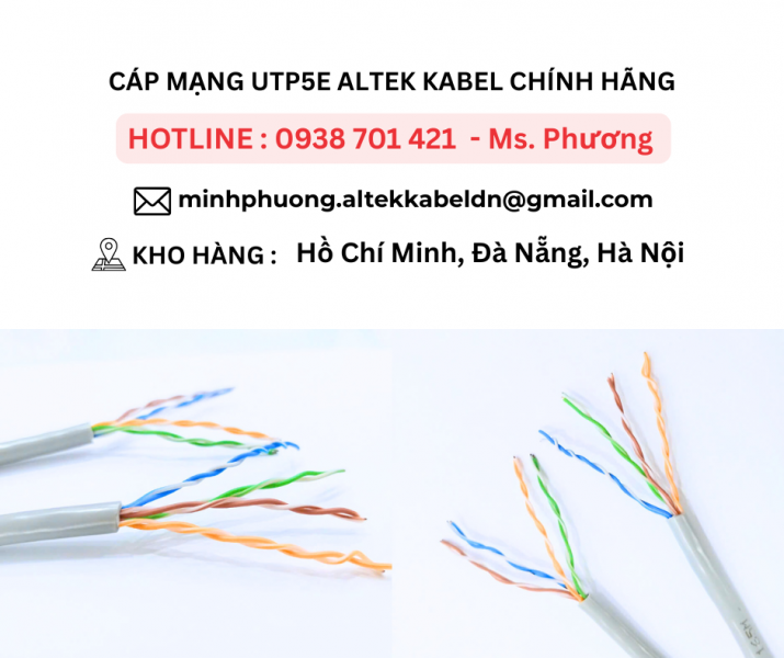 CÁP MẠNG UTP5E ALTEK KABEL CHÍNH HÃNG