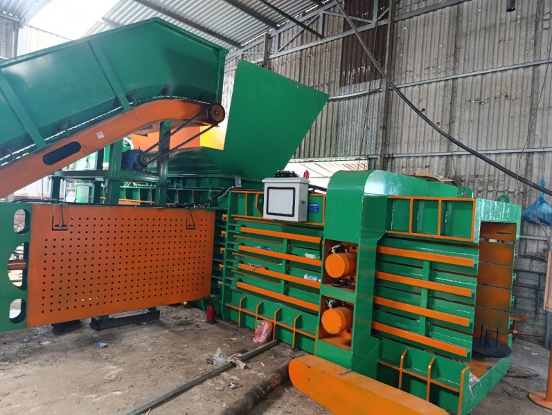 Máy ép phế liệu tự động, Máy ép giấy vụn phế liệu, Máy ép chai nhựa phế liệu