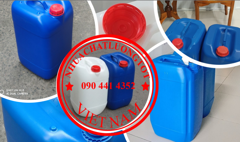 Can đựng chất lỏng 10 lít xanh, thùng 20 lít đựng vi sinh, can nhựa 25 lít đựng kiềm 