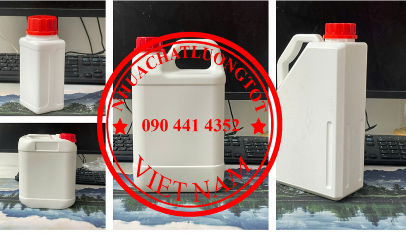 Can nhựa 0.5 lít đựng thuốc thủy sản, can 1 lít nhựa HDPE, can vuông 2 lít đựng gel 
