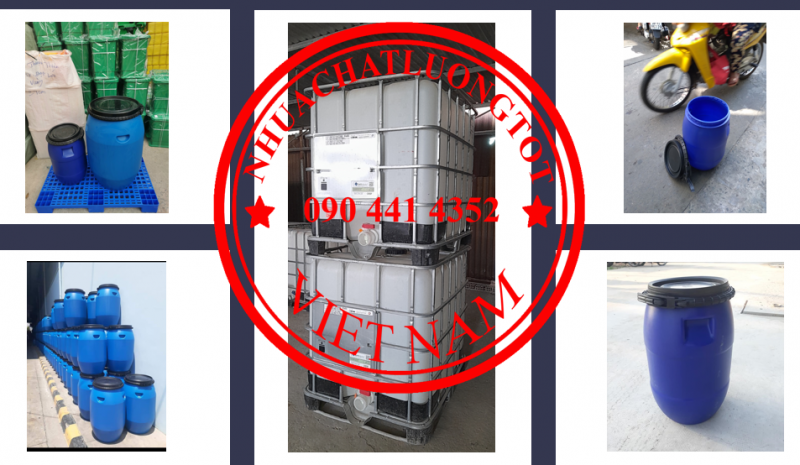 Lu nhựa 30 lít nắp hở, thùng phuy 50 lít đựng gạo, thùng nhựa 60 lít đựng hóa chất 
