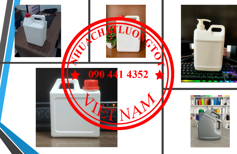Can nhựa 5L đựng nước rửa chén, can 2 lít đựng nước rửa tay, can nhựa 1L đựng nhớt 