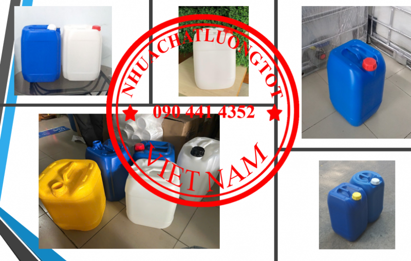 Thùng nhựa 30L đựng nhớt, can 25L vàng, can tròn 20L, can 10L đựng xăng