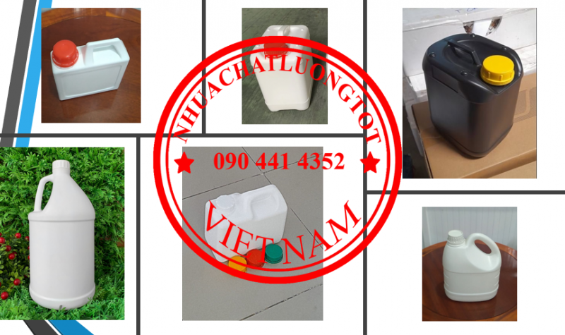 Gía can nhựa 5L đựng hóa chất, can 2 lít đựng nông dược, can 1 lít đựng hóa chất thú y, can 500ml đự
