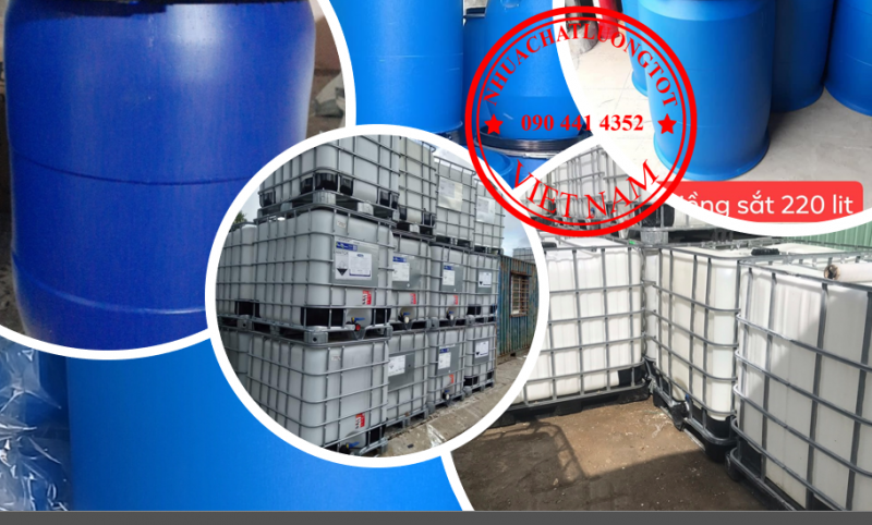 Thùng phi 30 lít đựng nhớt, lu nhựa 50L đựng cao su, thùng phuy 60L đựng nước, thùng nhựa 120 lít đự