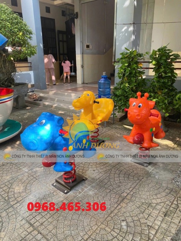 Thú nhún lò xo con voi,  thú nhún con ngựa, con gà cho bé giá rẻ