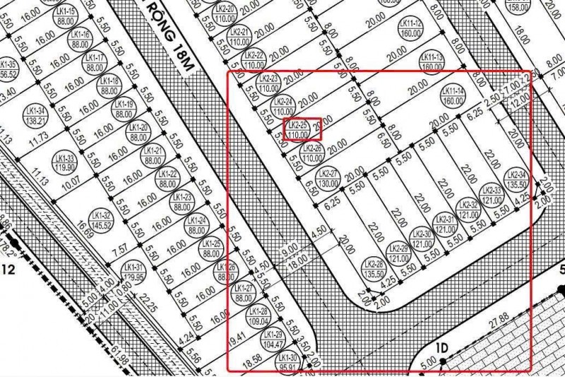 Bán lô 110 m2 Đường số 1, cổng chính dự án Nam Lê Lợi , TP Vinh