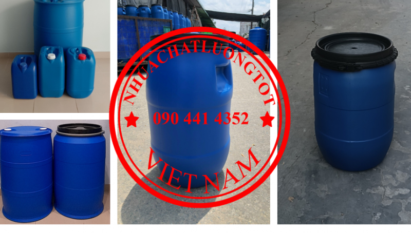 Thùng phuy nhựa HDPE 220 lít, thùng phuy đựng hóa chất 120 lít, thùng nhựa 100 lít đựng dầu nhờn 