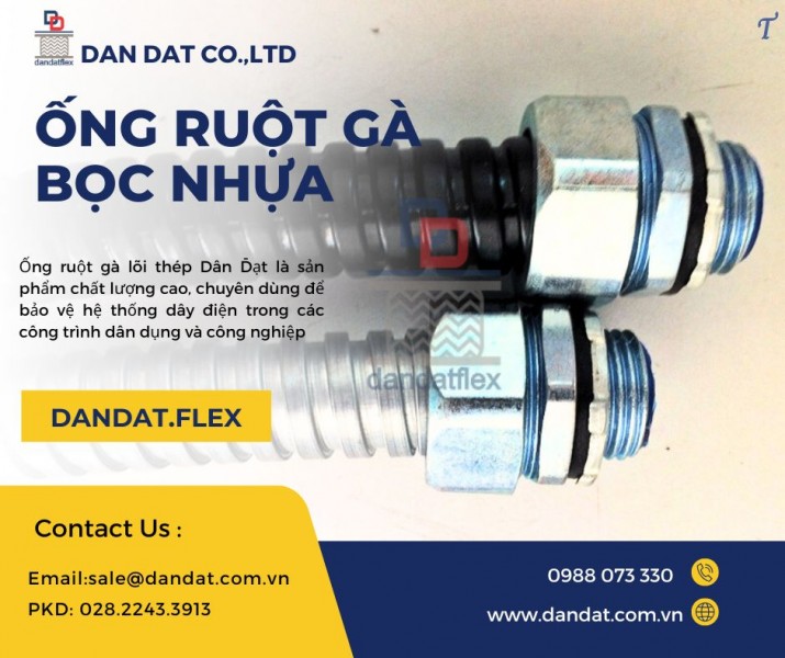 Ống ruột gà/ Ống ruột gà inox bọc nhựa/ Đầu nối ống ruột gà lõi thép bọc nhựa