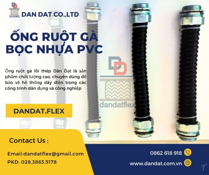 Ống ruột gà/ Ống ruột gà inox bọc nhựa/ Đầu nối ống ruột gà lõi thép bọc nhựa