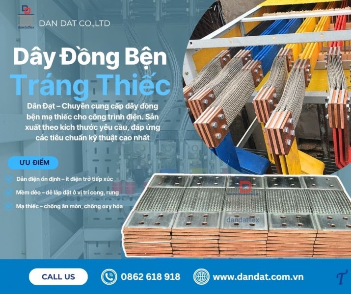 Dây đồng bện tiếp địa mặt bích/ Dây đồng bện tiếp địa cho thang máng cáp/ Dây đồng bện trạm biến áp