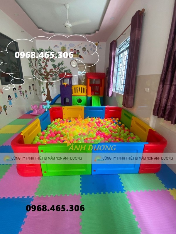 Nhà banh nhựa lắp ghép trẻ em, quây bóng nhựa trẻ em