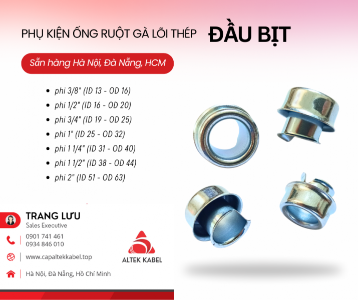 Đầu nối răng ngoài, đầu nối răng trong, đầu bịt, khớp nối, đầu nối không răng