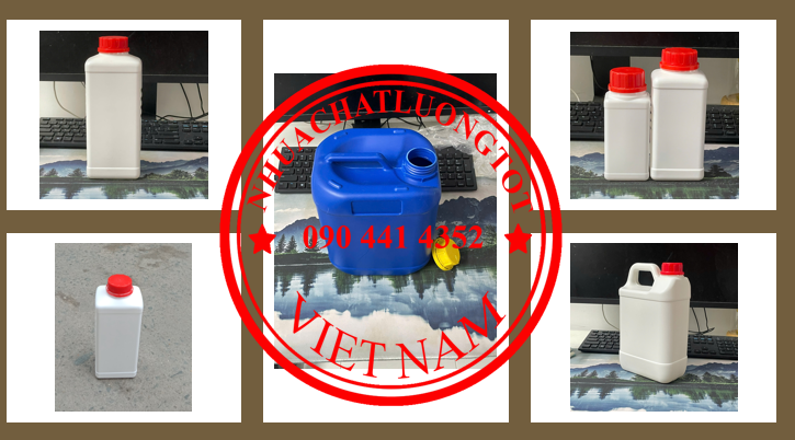 Can nhựa 0,5 lít đựng hóa chất, can 1 lít đựng dung môi, can nhựa 2 lít tròn, can nhựa 5 lít vòi ấn 