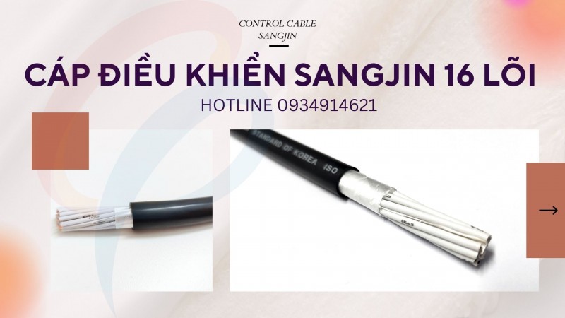 Cáp điều khiển 16 lõi, cáp tín hiệu Sangjin 16x0.75 - phân phối tai HCM