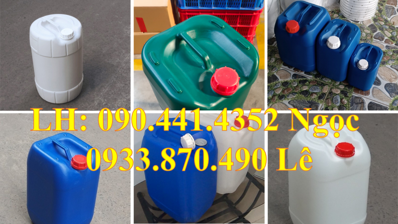Can 10L đựng dung môi, can nhựa 20l đựng vi sinh, can 25 lít đựng axit, can 30L đựng hương liệu
