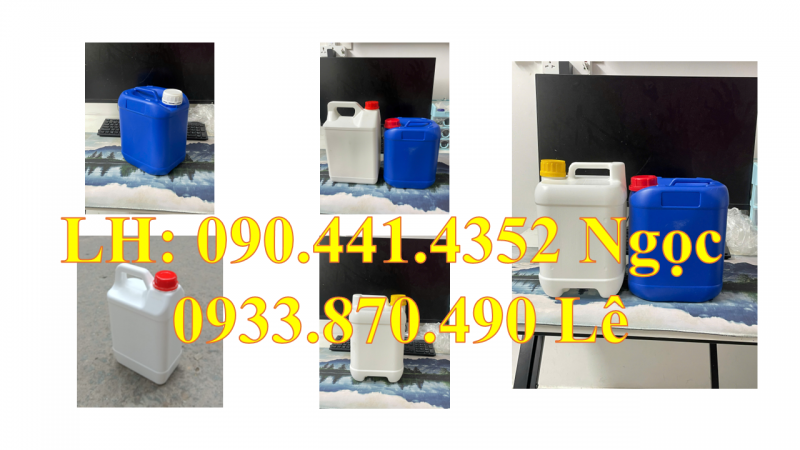 Gía can nhựa 5 lít vàng, can nhựa 2 lít trắng, can tròn 1 lít vòi ấn, can 500ml dẹp 