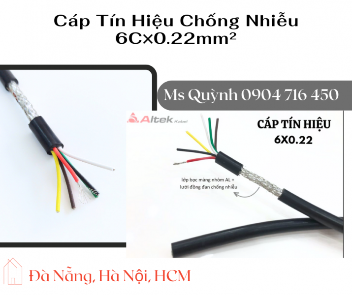 Cáp tín hiệu chống nhiễu 6x0.22 altek kabel hà nội, đà nẵng, sài gòn