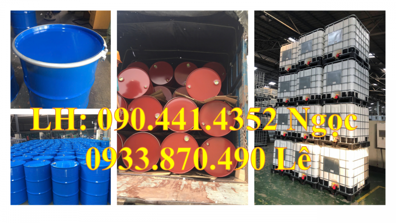 Thùng phuy sắt đựng hóa chất màu trắng, đỏ, xanh dương mới 