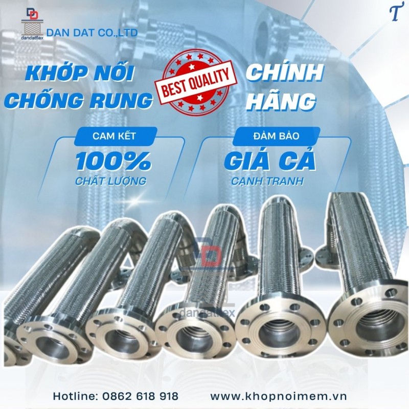 Khớp nối mềm inox 304, Khớp nối inox chống rung, Khớp nối mềm công nghiệp