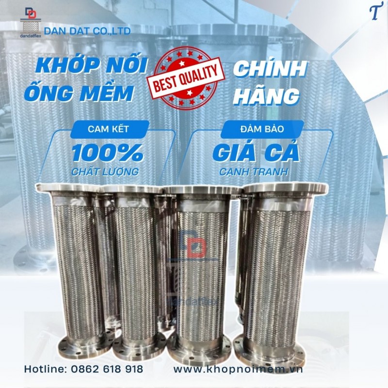 Khớp nối mềm inox 304, Khớp nối inox chống rung, Khớp nối mềm công nghiệp