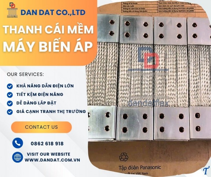 Thanh nối đồng bện/ Thanh đồng bện tiếp địa/ Thanh cái mềm nối cực máy biếp áp