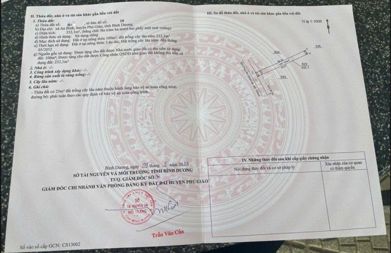 ĐẤT ĐẸP – GIÁ TỐT  – CHÍNH CHỦ CẦN BÁN TẠI 623, Đường ĐT 741, Xã An Bình, Huyện Phú Giáo, Bình Dương