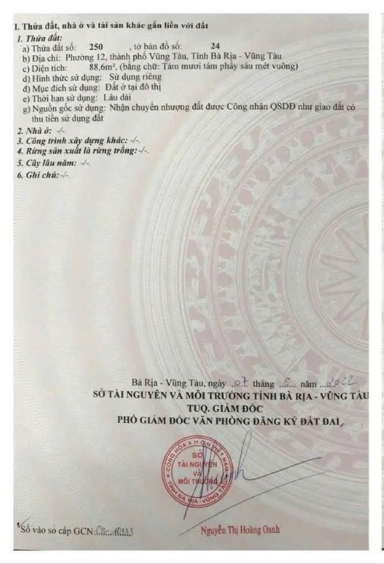 Chính Chủ Cần BÁN ĐẤT TẶNG NHÀ Địa Chỉ Phường 12, TP Vũng Tàu, Bà Rịa - Vũng Tàu