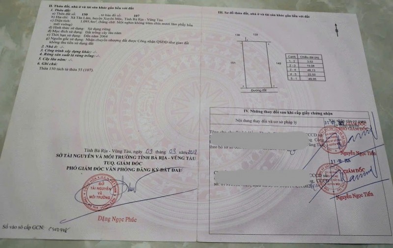 ĐẤT ĐẸP - GIÁ TỐT - Bán GẤP Lô Đất Tiềm Năng Tại Xã Tân Lâm, Xuyên Mộc, BRVT