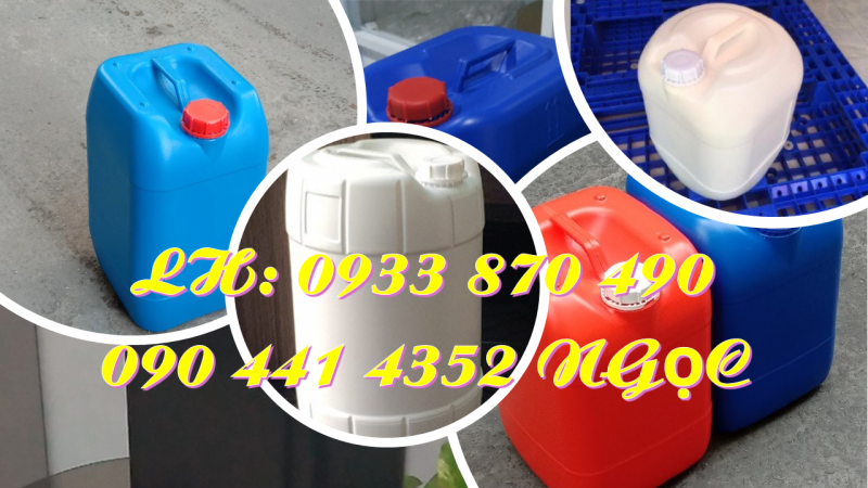 Gía can nhựa 10 lít vuông, can 20 lít đựng kiềm, thùng nhựa 25 lít đựng axit, can 30 lít giá rẻ