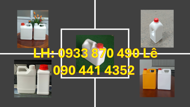 Bình nhựa vuông 500ml dày, can 1 lít đựng cồn, can 2 lít tròn đựng oxy già, can 5 lít đựng vi sinh