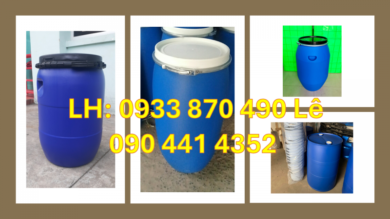 Vỏ thùng nhựa 30 lít, bán thùng phuy 50 lít, lu nhựa 60 lít đựng chất lỏng hóa học 