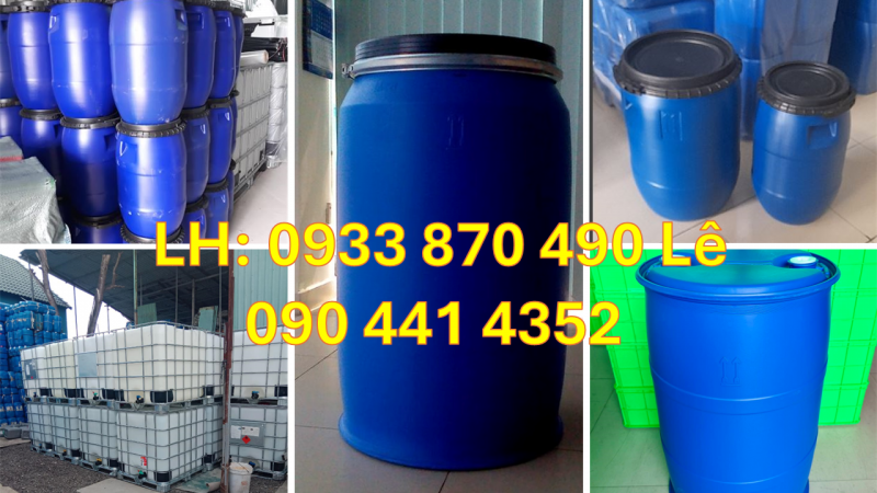 Vỏ thùng nhựa 30 lít, bán thùng phuy 50 lít, lu nhựa 60 lít đựng chất lỏng hóa học 
