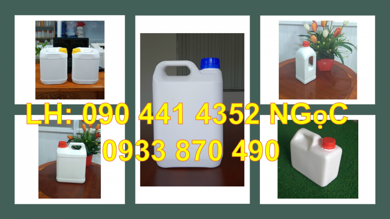 SX can nhựa 5 lít Trà Ôn, can 1 lít đựng hóa chất, can 2 lít đựng chất lỏng có sinh khí