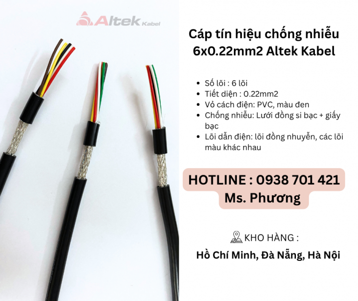 Cáp tín hiệu chống nhiễu 6x0.22mm Altek Kabel Đà Nẵng, Hà Nội, Hồ Chí Minh