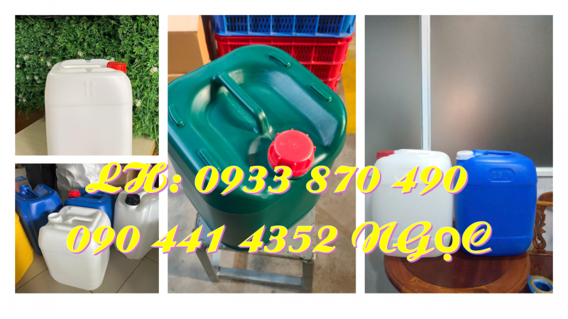 Can 20 lít đựng cao su, can 25 lít đựng sữa bò tươi, can 30 lít đựng dầu dừa