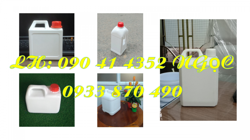 Can nhựa 500ml trắng, can 1 lít nhiều màu, can 2 lít đựng hóa chất nguy hiểm cao