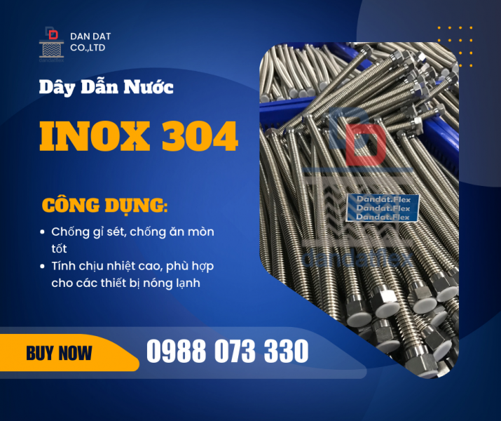 DÂY DẪN NƯỚC INOX 304 – Siêu bền, không rỉ sét!