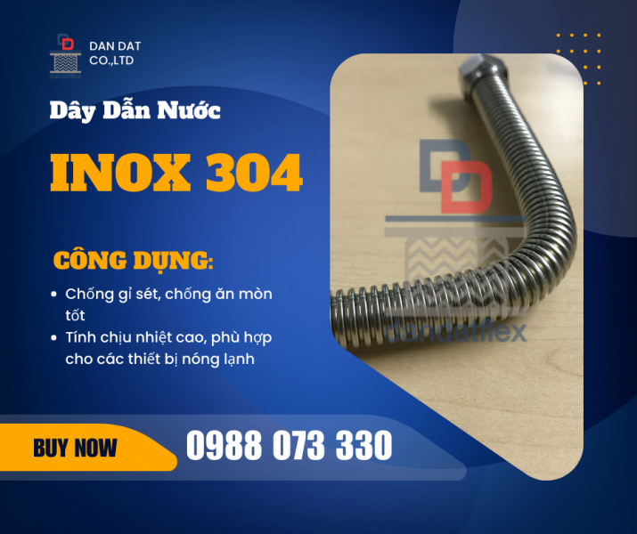 DÂY DẪN NƯỚC INOX 304 – Siêu bền, không rỉ sét!