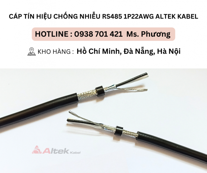 Cáp tín hiệu chống nhiễu RS485 1P22awg Altek Kabel Đà Nẵng, Hà Nội, Hồ Chí Minh