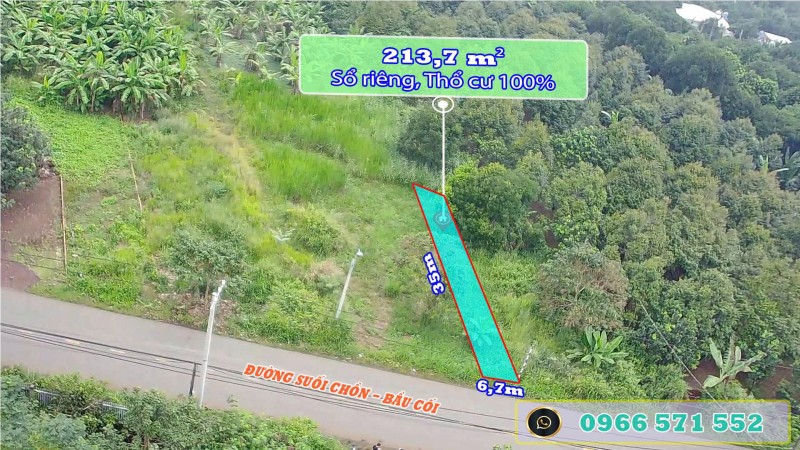Bán Đất Thổ Cư (6,7mx35m) Mt Đường Nhựa “ Suối Chồn-Bầu Cối” Giá Chỉ 1,450 Tỷ. 