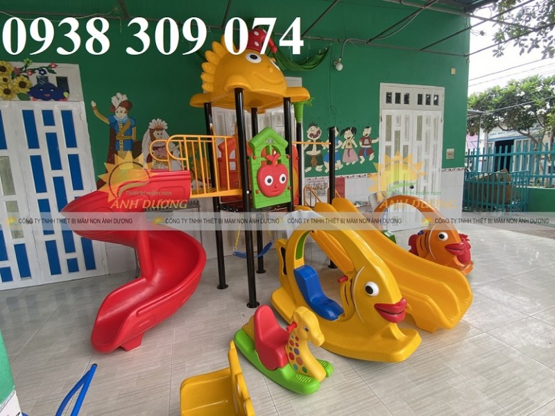 Bập bênh cá vàng nhựa, bập bênh đế cong cá vàng