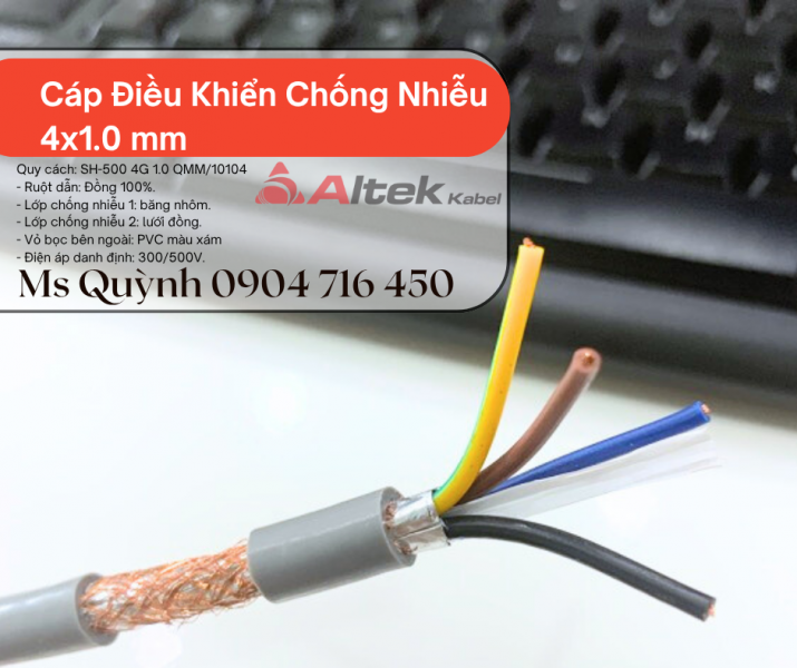 Cáp điều khiển tín hiệu 4x1.0, 4x1.5 Altek Kabel Đà Nẵng, Hà Nội