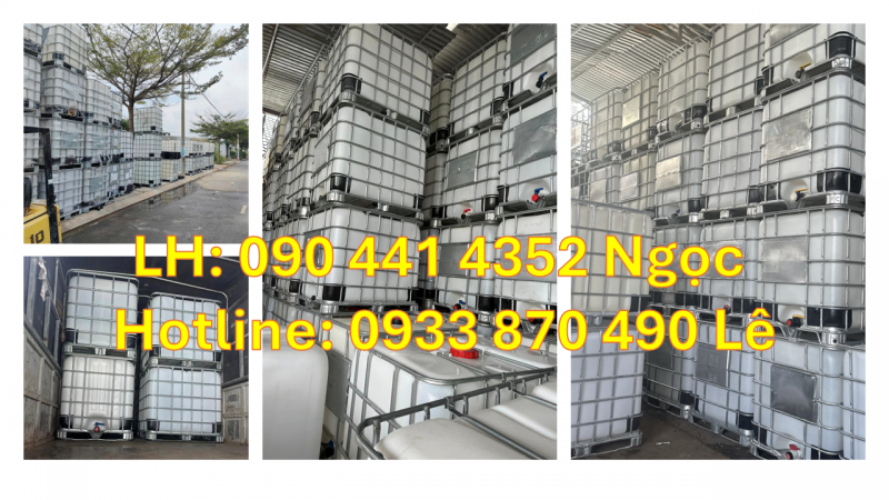 Phân phối thùng nhựa 1000 lít có khung thép, xuất xứ: Thái Lan, mới 100% 