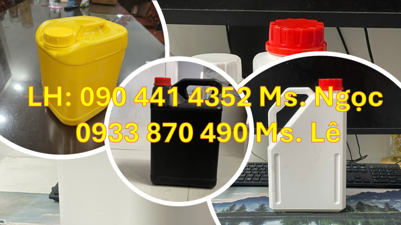 Can Nhựa 4 Lít đựng Hóa Chất Thủy Canh, can 2 lít đựng hóa chất ngành môi trường