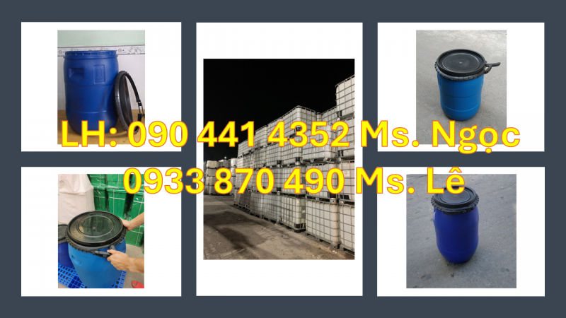 Thùng Phuy Nhựa 100 Lít đựng cát, thùng nhựa 100L đựng xi măng, vật liệu công trình