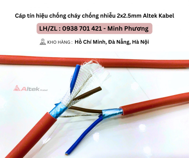 Cáp tín hiệu chống cháy chống nhiễu 2x2.5mm Altek Kabel Đà Nẵng, Hà Nội, Hồ Chí Minh