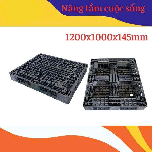 PALLET NHỰA 1200 x 1000 x 145 mm TẢI NHẸ, MÀU XANH. MUA/BÁN LH: 0964018718