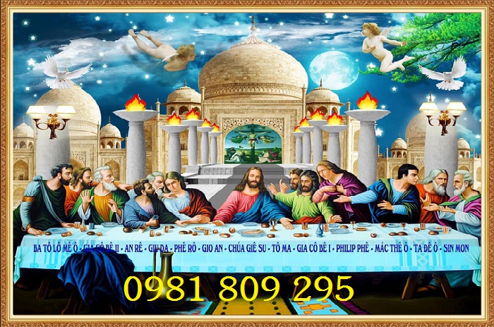 Gạch công giáo , tranh 3d bữa tiệc ly